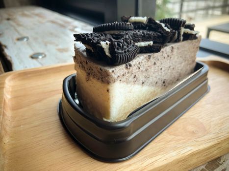 Slice of delicious chocolate cake