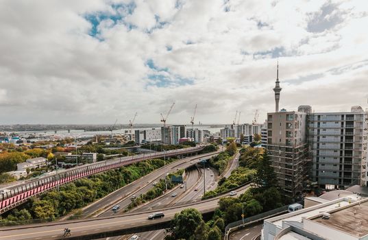 View of central business district of Auckland, New Zealand daytime