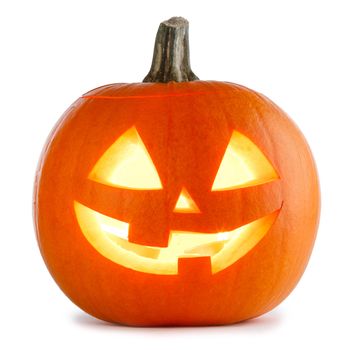 One Halloween Pumpkin isolated on white background