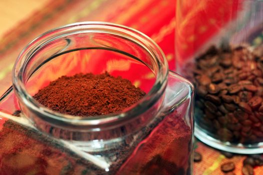 Coffee beans in studio shot close-up