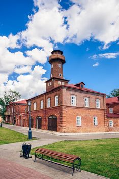 Administrative Building and Fire Station on  Rural Island Sviyazhsk in Russia.