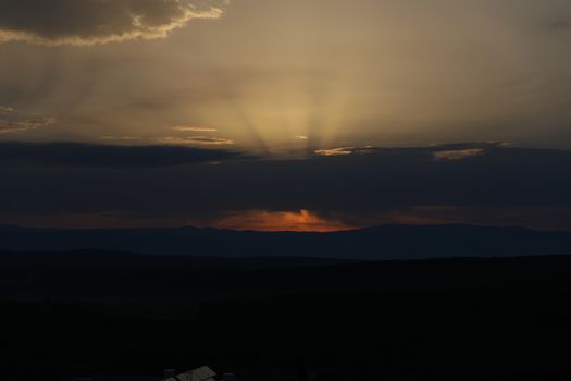 Magic sunrise in the clouds