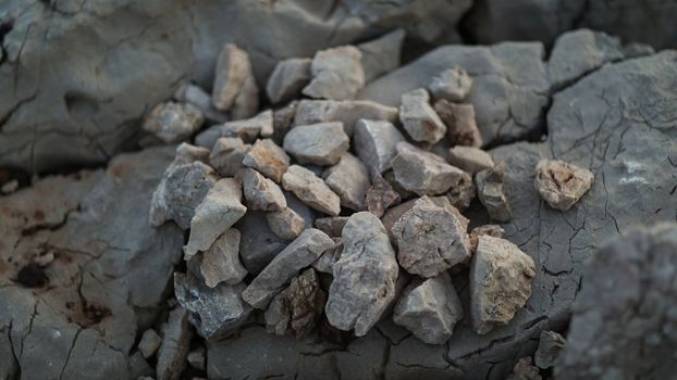 Rocky stones with narrow depth of field cut to widescreen proportions