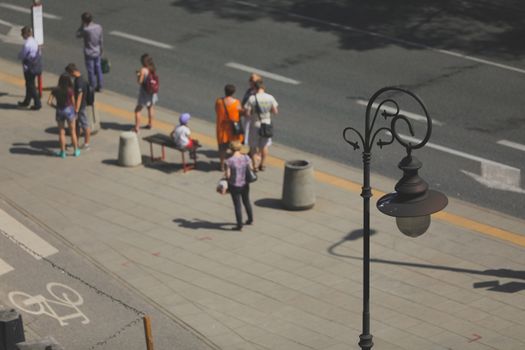 Street light in the midday in Warsaw