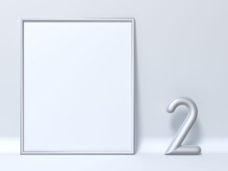 Mock up picture frame Number 2 TWO 3D render illustration