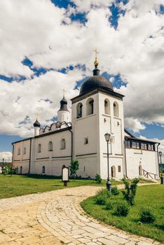 Temple of St. Sergius of Radonezh on Sviyazhsk Island in Russia. Vertical.