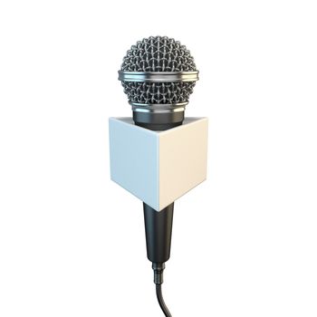 Classic microphone 3D render illustration isolated on white background