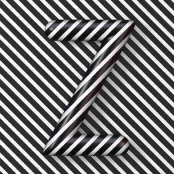 Black and white stripes Letter Z 3D render illustration