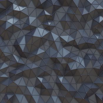 Black abstract polygonal triangle background 3D render illustration