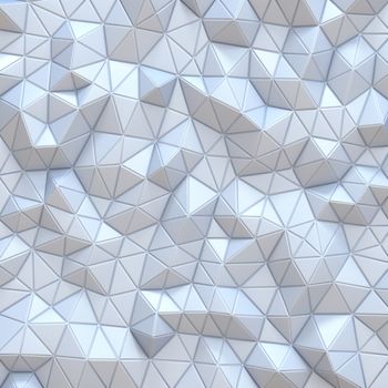 White modern abstract triangle background 3D render illustration