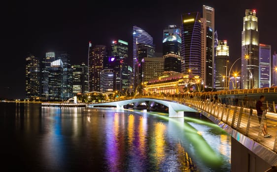 Asia
Singapore
Singapore skyline and Jubilee Bridge at night