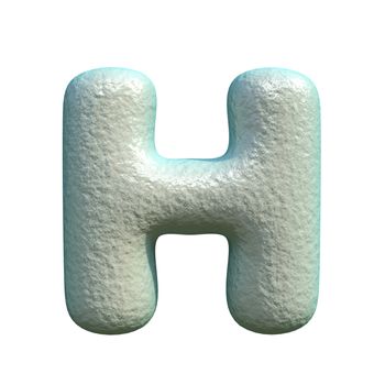 Grey blue clay font Letter H 3D rendering illustration isolated on white background