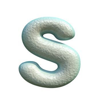 Grey blue clay font Letter S 3D rendering illustration isolated on white background