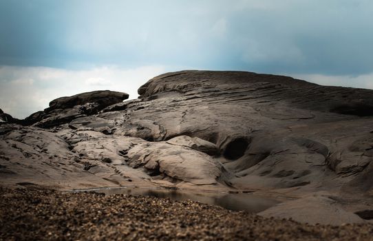 Beautiful amazing of rocks, Natural of rock canyon in mekhong river , Hat Chom Dao, Ubon Ratchathani province, North east Thailand