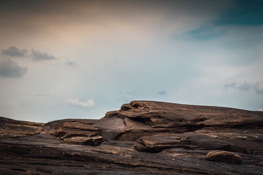 Beautiful amazing of rocks, Natural of rock canyon in mekhong river , Hat Chom Dao, Ubon Ratchathani province, North east Thailand