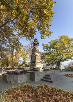 Odessa, Ukraine - 09.11.2018. Early autumn morning on Primorsky Boulevard in Odessa, Ukraine. Panoramic view