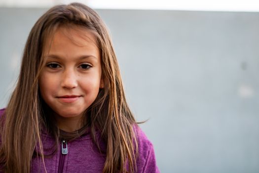 Portrait of little girl posing smiling