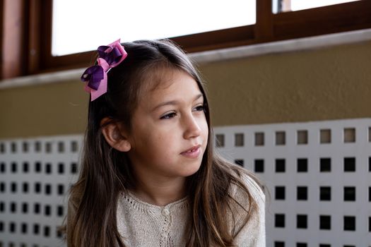 Portrait of little girl posing smiling