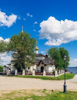 Church of St Constantine and Helena on Rural Island Sviyazhsk in Russia. Vertical Orientation.