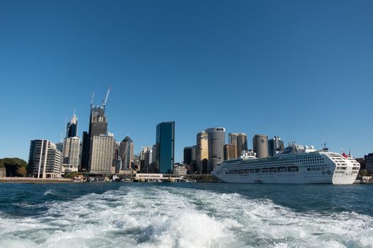 view of  Sydney CBD  from ferry boat