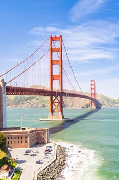 Golden Gate bridge in San Francisco California USA West Coast of Pacific Ocean