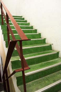 Open green stairwell in a building