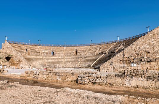 Roman amphitheater built in the times of King Herodes in caesarea in israel