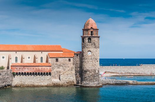 Church of Our Lady of the Angels in Collioure, on the shores of the Mediterranean Sea, Pyrénées-Orientales, France