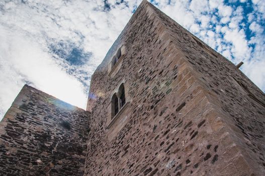 Royal Castle Collioure under blue sky in the Pyrenees-Orientales, France