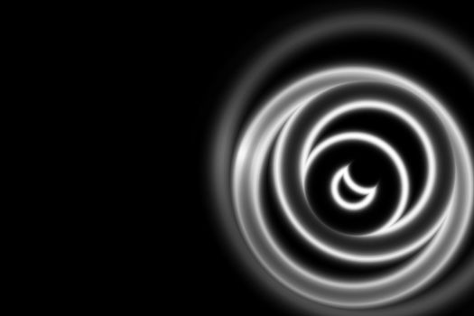 Abstract white circle with ring light on black background