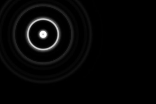 Abstract white circle with ring light on black background