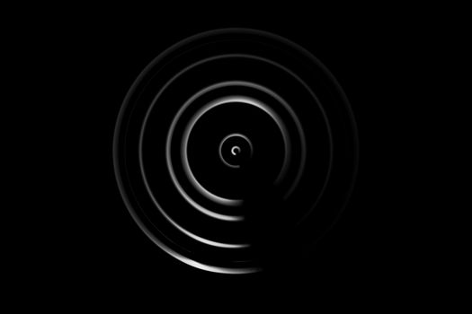 Abstract white circle with ring light on black background