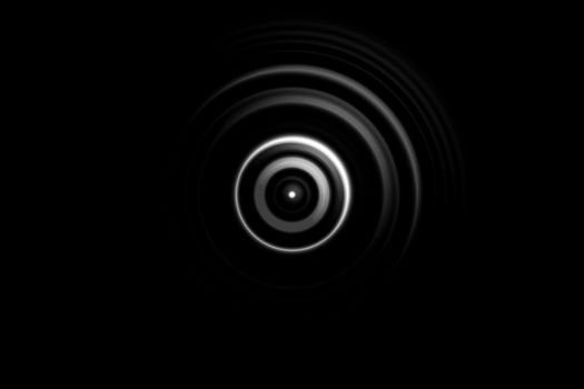 Abstract white circle with ring light on black background