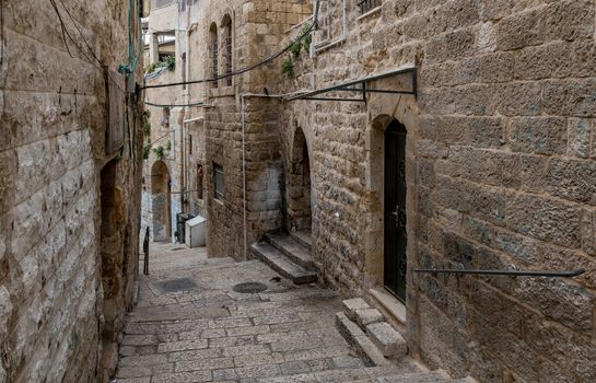 old street in the old city of jerusalem in israel