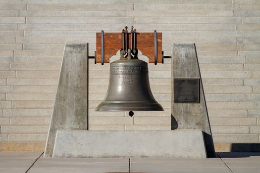 Bell of the boise capital that is an imitation of the liberty bell