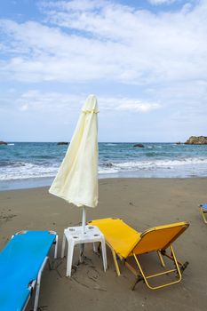 Prasoudi beach at Corfu island, Greece at morning.