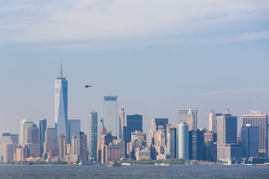 Panoramic view of Lower Manhattan, New York City, USA.