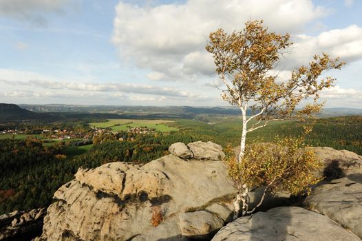 Autumn landscape - rocks, forests - all beautifully colored