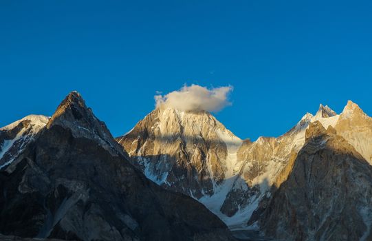 Gasherbrum massif and Baltoro glacier, K2 Base Camp, Pakistan