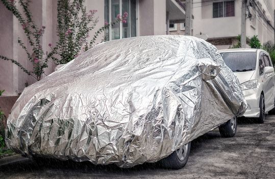 Weather Proof Car Cover Protects Vehicle from Rain