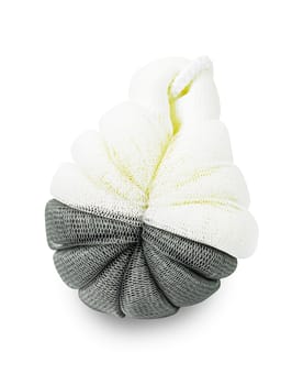 Soft bath puff or sponge isolated on white background.