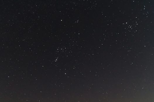  Underexposed night sky low light photo. A lot of stars and constellations on dark sky. Stock photo of deep sky.