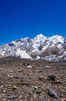 K2 and Broad Peak from Concordia in the Karakorum Mountains Pakistan