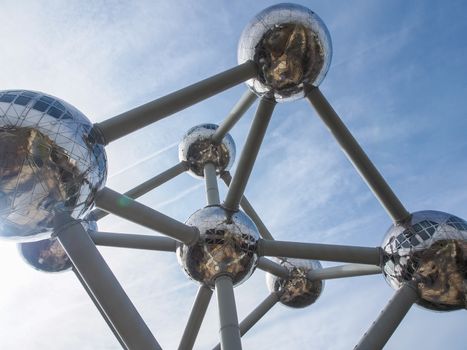 A close-up picture of one of the "atoms" of the Atomium (Brussels)