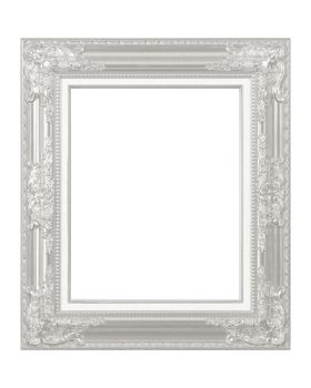 White vintage frame isolated on white background