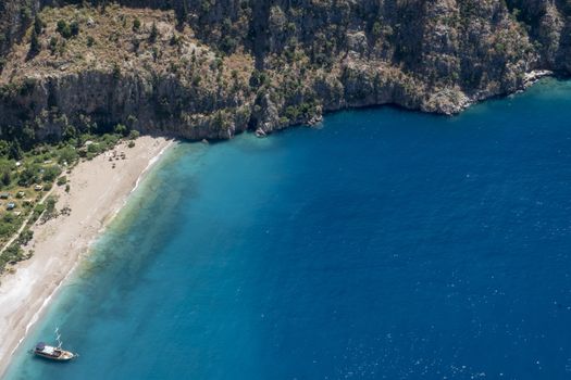 Kelebekler vadisi. Forest and beautiful sea in Mediterranean. butterfly Valley