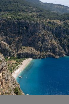 Kelebekler vadisi. Forest and beautiful sea in Mediterranean. butterfly Valley