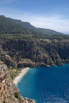 Kelebekler vadisi. Forest and beautiful sea in Mediterranean. butterfly Valley