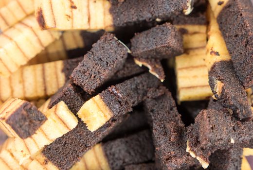 small pieces of Sarawak's layered cake for tea