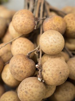 bunch of longan fruits on sell with natural light